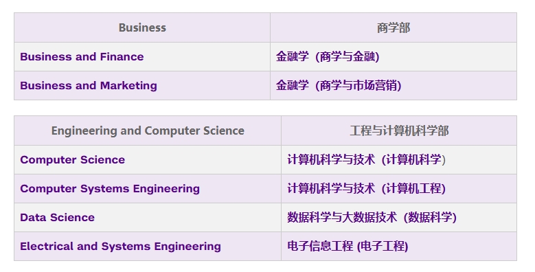 上海纽约大学目前开设了哪些专业？