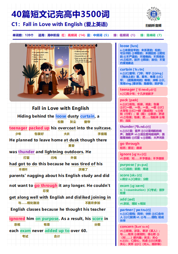 40篇短文记完高中3500词（pdf版本）