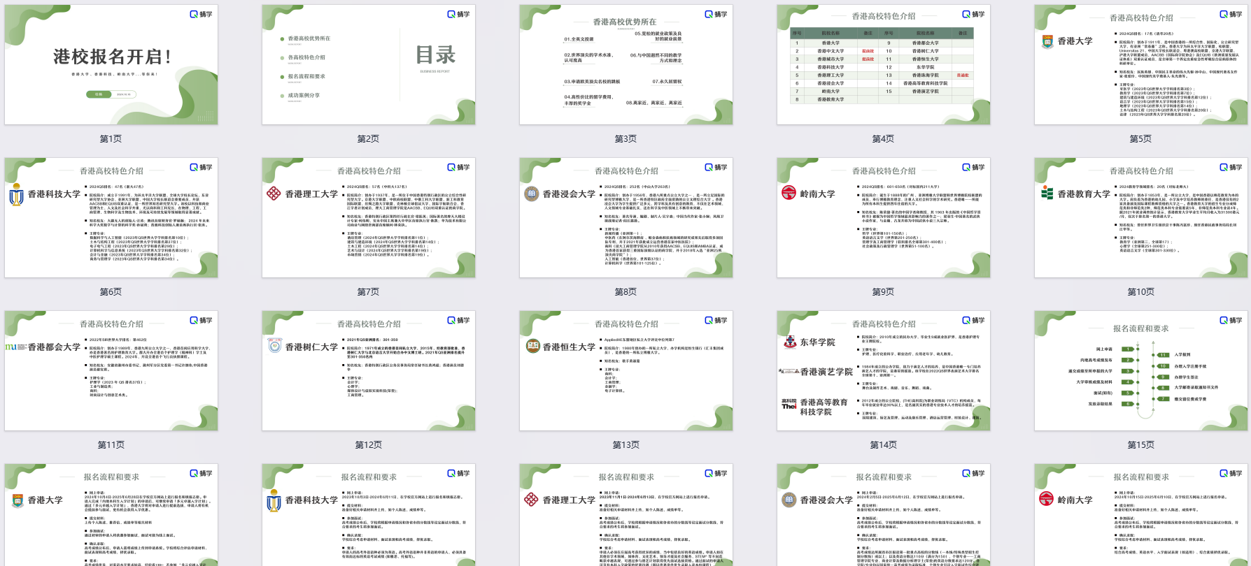 高考志愿规划师【周精进课件】港校报名开启！各高校特色介绍