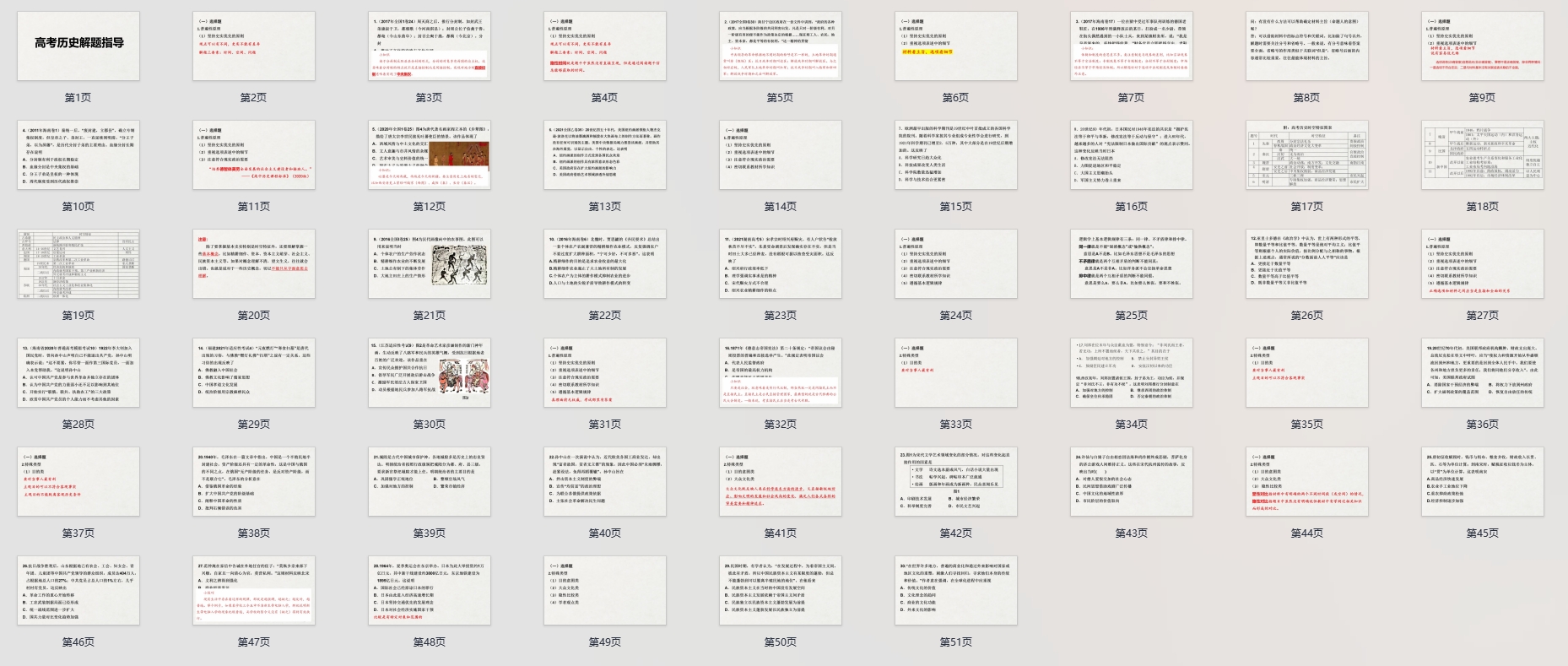 高考历史选择题解题指导