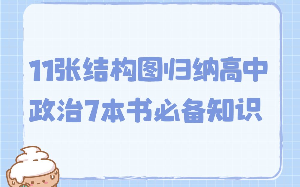 11张结构图归纳高中政治7本书必备知识