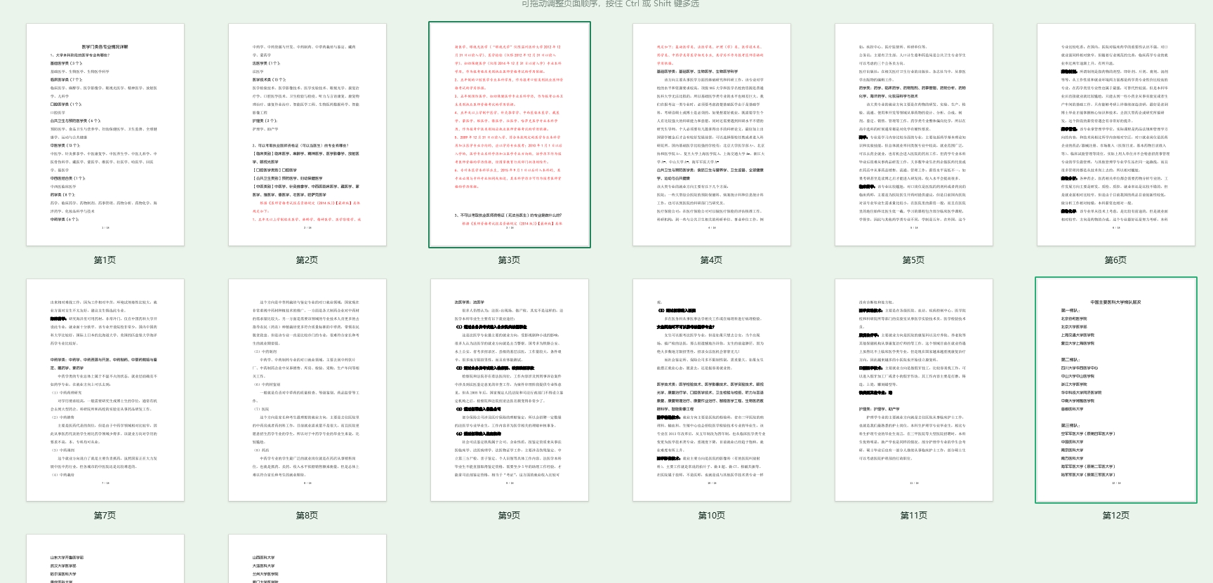 《医学门类各专业情况详解》