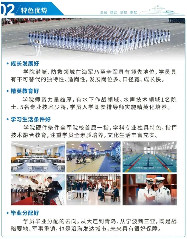 海军潜艇学院:2025年各省招生计划以及往年录取分数一览
