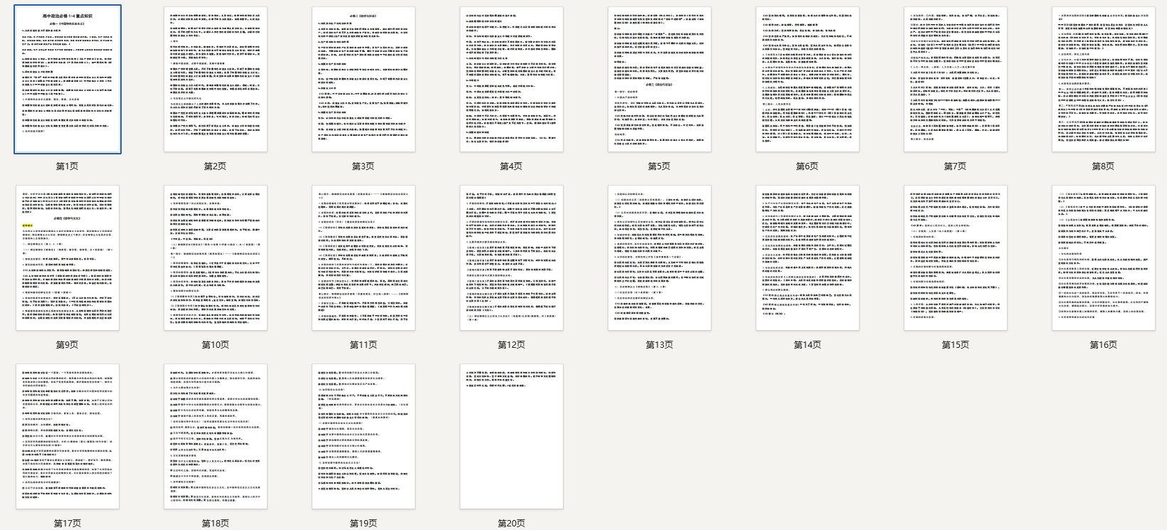 高中政治必修1-4重点知识,下载下来慢慢看!