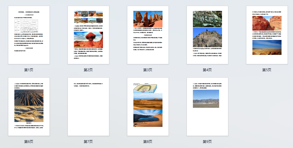 高考地理：八种典型的风力侵蚀地貌