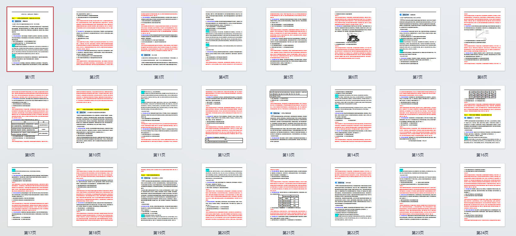 高考历史:中国古代史选择性必修易错点(贯通部分)