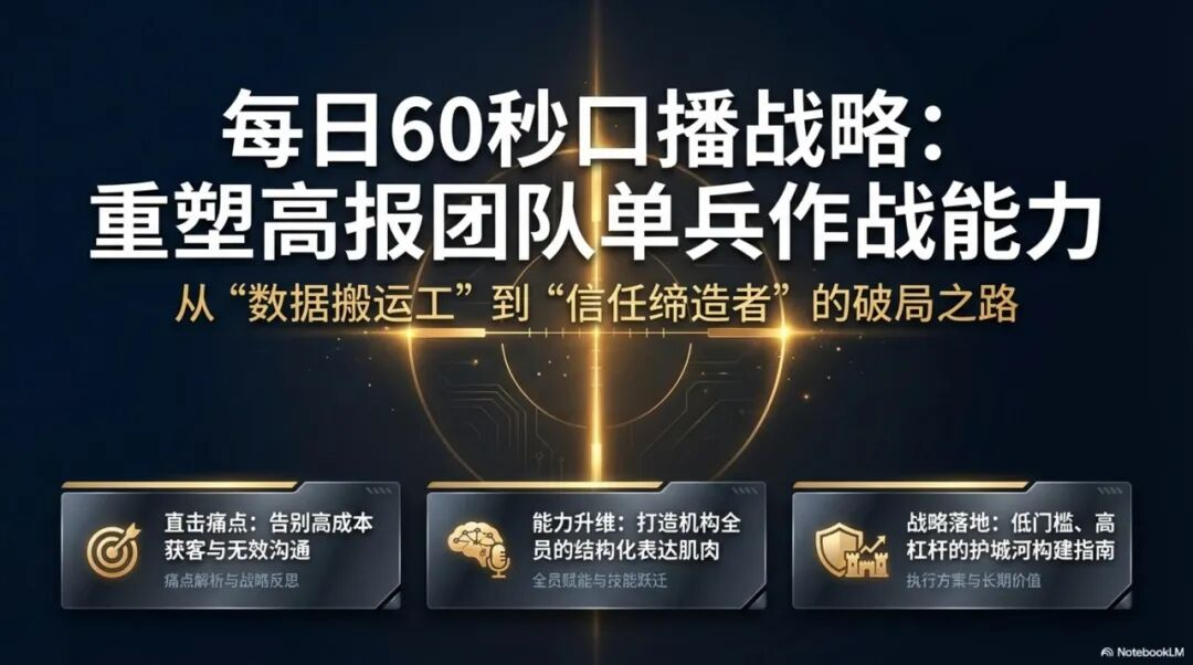 为什么我建议机构里所有高报师，每天必须录一段60秒的废话？