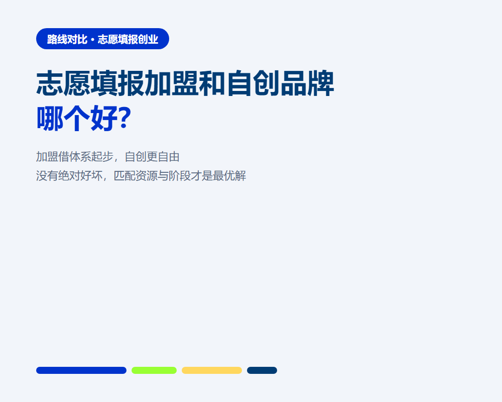 志愿填报加盟和自创品牌哪个好？两条路线的六维对比