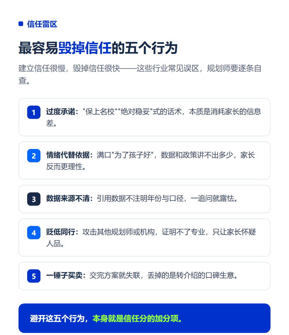 高考志愿规划师怎么让家长信任你?专业信任建立的6个关键