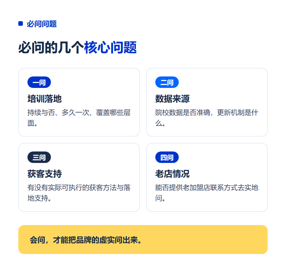 高考志愿填报加盟品牌考察怎么做?考察清单与必问话术