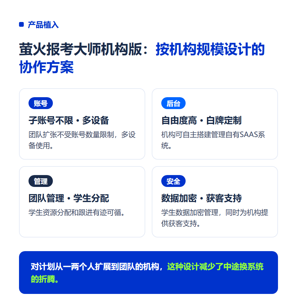 高考志愿填报系统机构版怎么选？从团队规模和管理需求出发
